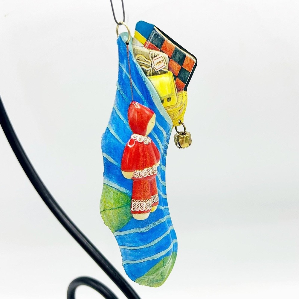 Hallmark Stocked With Joy 1992 Pressed Tin Ornament